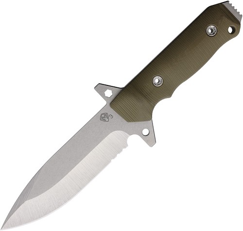 Medford AIO-2 Tumbled Fixed Blade Knife Green G10 - MD1193TQ10KO 