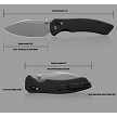 Miguron Norsa Crossbar Lock Pocket Knife Black - MGR820ABK 