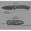 Miguron Norsa Crossbar Lock Pocket Knife Gray - MGR820ADG 