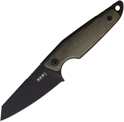 MKM-Maniago Knife Makers Makro 2 Fixed Blade Knife Black Green Micarta - MKMMA02GCB 