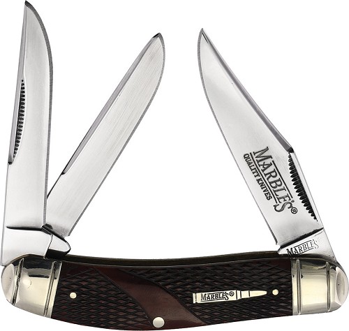 Marbles Sowbelly Pocket Knife Whittler Brown Check - MR679 