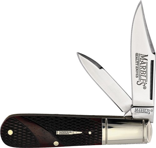 Marbles Barlow Pocket Knife Brown Checkered Bone - MR684 