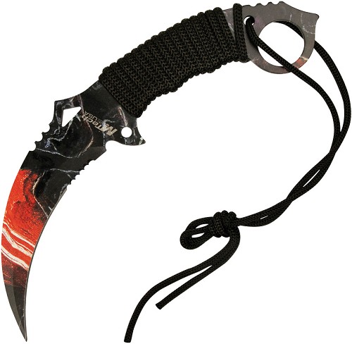 Mtech Karambit Fixed Blade Knife Red - MT2076GLX 