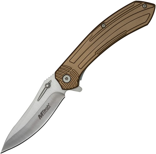 Mtech Linerlock Pocket Knife Spring Assisted Tan - MTA1201TN 
