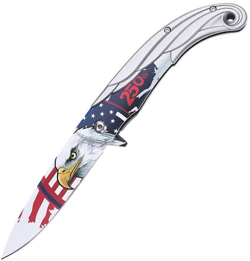 MTech Eagle Linerlock Pocket Knife Spring Assisted Opening Silver - MTA2071S250 