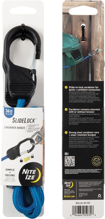 Nite Ize Bungee Slide Lock 36in Blue - N05035 