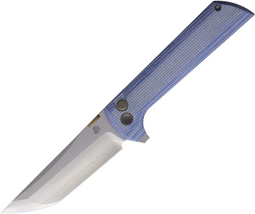 North Mountain Blade Chop 2 Button Lock Pocket Knife Micarta Blu - NMB2406BLMCT 