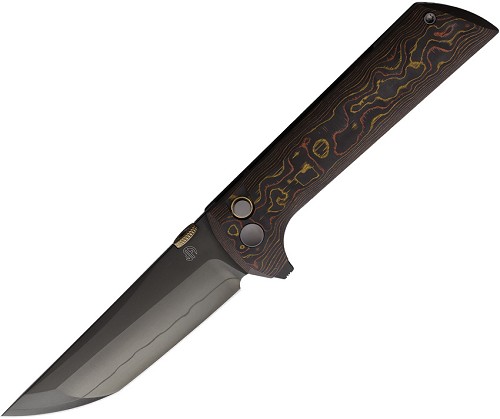 North Mountain Blade Chop 2 Button Lock Pocket Knife Copper Carbon Fiber - NMB2406CUCFD 