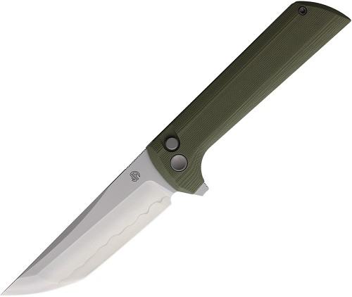 North Mountain Blade Chop 2 Button Lock Pocket Knife Green - NMB2406G 