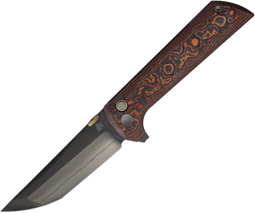 North Mountain Blade Chop 2 Button Lock Pocket Knife Carbon Fiber Red - NMB2406ORCFD 