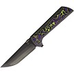 North Mountain Blade Chop 2 Button Lock Pocket Knife Purple Carbon Fiber - NMB2406PRCFD 