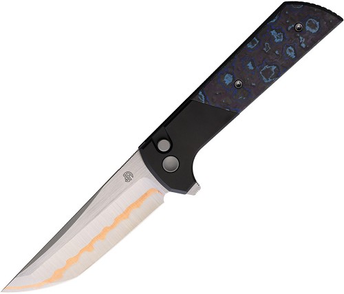 North Mountain Blade Chop 2 Button Lock Pocket Knife Ceramic Carbon Fiber - NMB2407BLCF5 