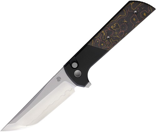 North Mountain Blade Chop 2 Button Lock Pocket Knife Ceramic Carbon Fiber - NMB2407CCFDM 