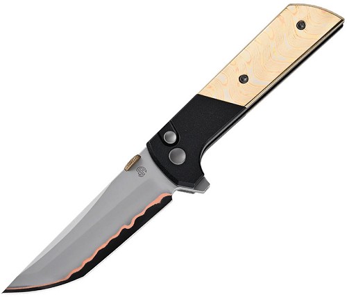 North Mountain Blade Chop 2 Button Lock Pocket Knife Copper Damascus - NMB2407CUDM5 
