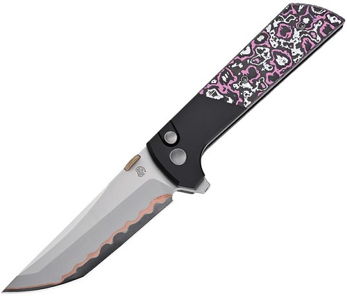 North Mountain Blade Chop 2 Button Lock Pocket Knife Glow Carbon Fiber - NMB2407GCFPK 