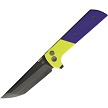 North Mountain Blade Chop 2 Button Lock Pocket Knife Purple Yellow - NMB2407PRGRD 