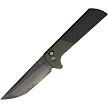 North Mountain Blade Chop 2 Button Lock Pocket Knife Green Carbon Fiber - NMB2407SGCF 