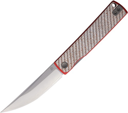 North Mountain Blade Kaiken Linerlock Pocket Knife Red Carbon Fiber - NMB250221 