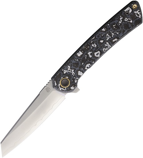 North Mountain Blade Echo Framelock Pocket Knife Ceramic Carbon Fiber - NMB2506WB 