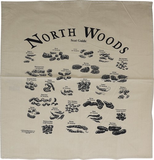 North Woods Field Guides Animal Scat Bandana Beige - NWG002ASBB 
