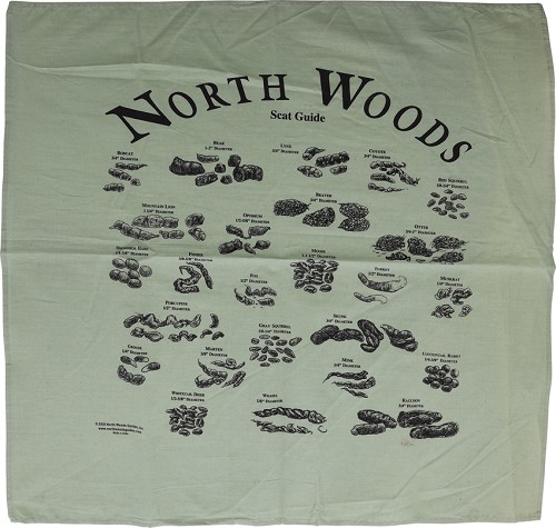 North Woods Field Guides Animal Scat Bandana Green - NWG002ASBG 