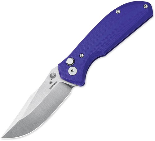 Petrified Fish Guppy Button Lock Pocket Knife Violet - PFK19PS 
