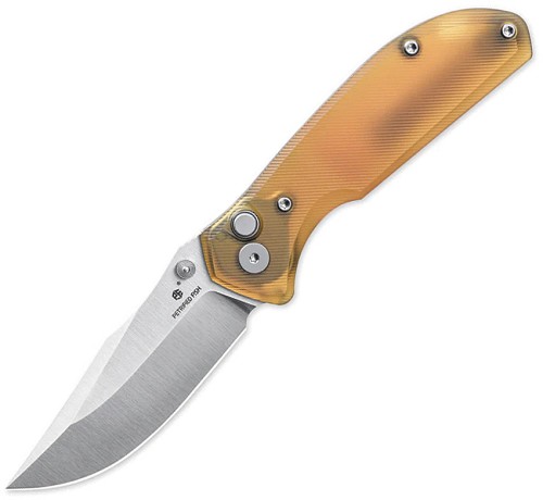 Petrified Fish Guppy Button Lock Pocket Knife Ultem - PFK19US 