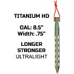 PTH208 Pathfinder Titanium Tent Stake Set 8pc 