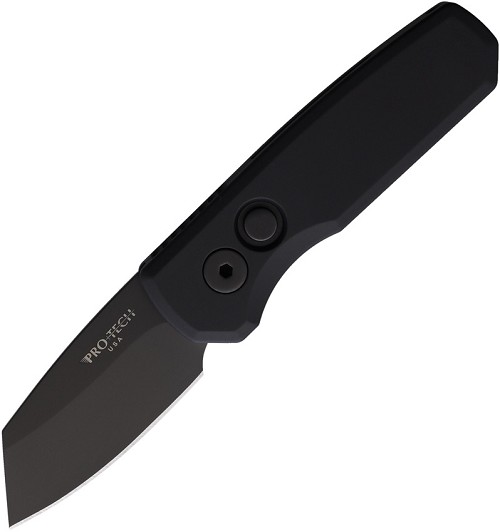 Pro Tech Automatic Pocket Knife Runt 5 Black Handle DLC - PTKR5203 