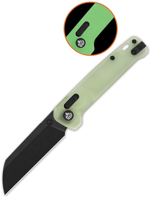 QSP Penguin Glyde Lock Pocket Knife Black Stonewash Glow in the Dark - QS130GLH2 