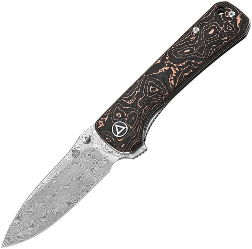 QSP Knife Hawk Linerlock Pocket Knife Copper Foil Carbon Fiber - QS131S 