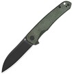 QSP Otter Linerlock Pocket Knife Black Green Micarta - QS140E2 