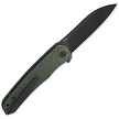 QS140E2 QSP Otter Linerlock Pocket Knife Black Green Micarta 