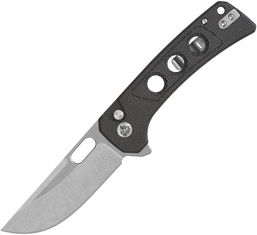 QSP Unicorn Button Lock Pocket Knife Brown Micarta - QS156A1 