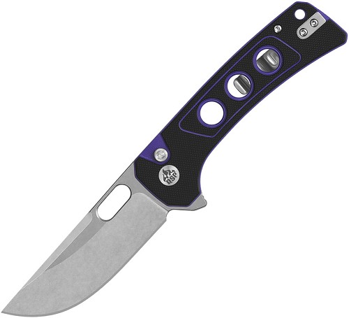 QSP Unicorn Button Lock Pocket Knife Purple G10 - QS156B1 