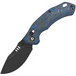QSP Elk Glyde Lock Pocket Knife Blue Micarta - QS173B2 
