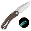 QSP Coyote Button Linerlock Pocket Knife Glow in the Dark - QS174A1 