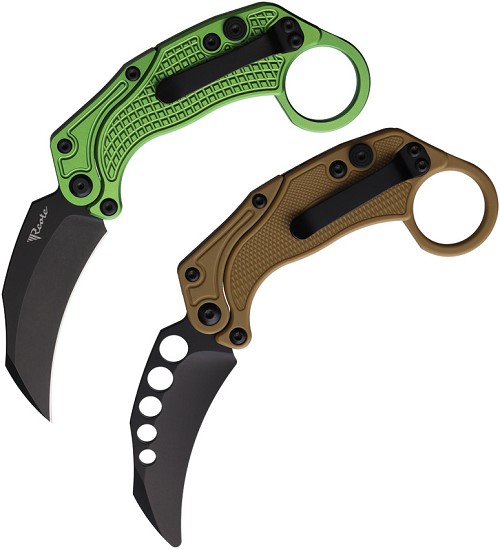 Reate EXO-K Button Lock Pocket Knife Oxidized Green - REA126 