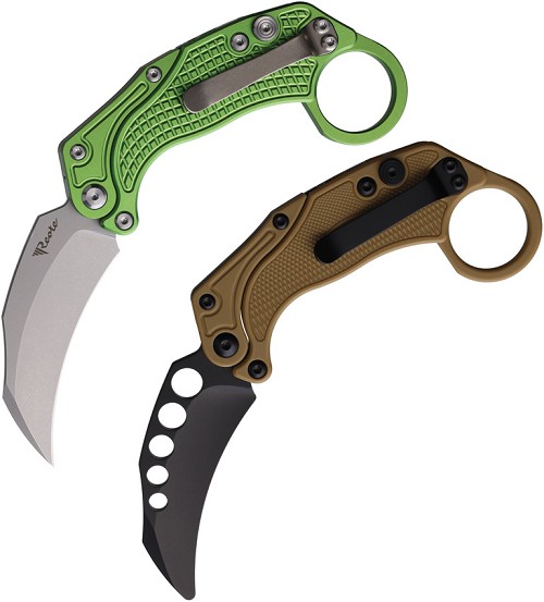 Reate EXO-K Button Lock Pocket Knife Oxidized Green - REA127 