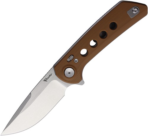 Reate Lockblade Pocket Knife Tan G10 Nitro V - REAPLXF9 
