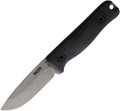 Reiff F3 EDC Fixed Blade Knife Stonewash G10 - REKF3119BLGBLKA 