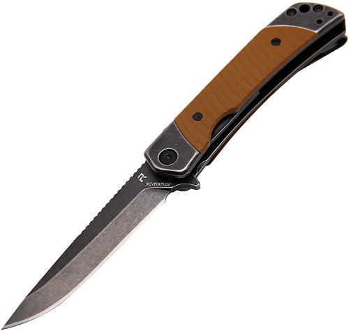 Revo Duo Linerlock Pocket Knife Drop Point Brown - REVDUODBRN 