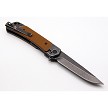 REVDUODBRN Revo Duo Linerlock Pocket Knife Drop Point Brown 