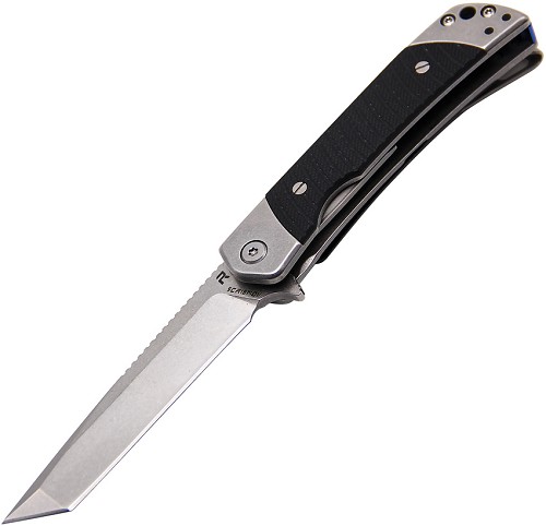Revo Duo Linerlock Pocket Knife Tanto Black - REVDUOTBLK 