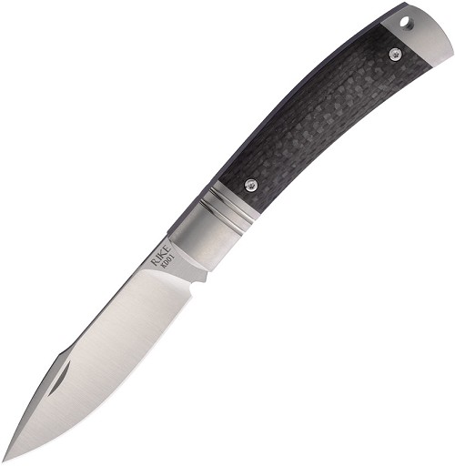 Rike Knife Slip Joint Pocket Knife Black Carbon Fiber - RKKD01BLKCF 