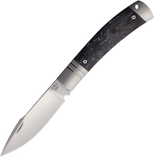 Rike Knife Slip Joint Pocket Knife Blue Carbon Fiber - RKKD01BLUCF 