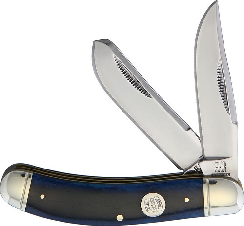 Rough Ryder Blue Smooth Bone Sowbelly Trapper Pocket Knife - RR1951 