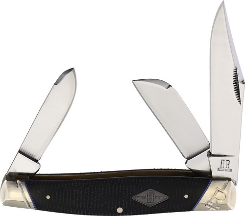 Rough Ryder Knives Stockman Pocket Knife Black Micarta - RR2214 