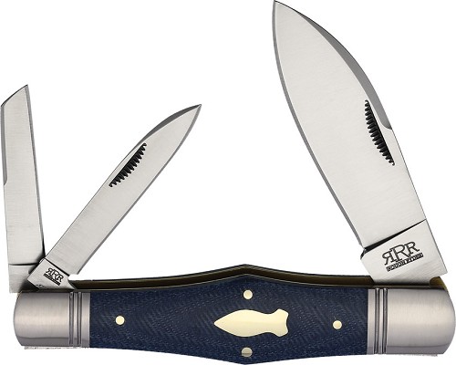 Rough Ryder Reserve Swell Center Whittler Pocket Knife D2 Blue - RRR003BM 