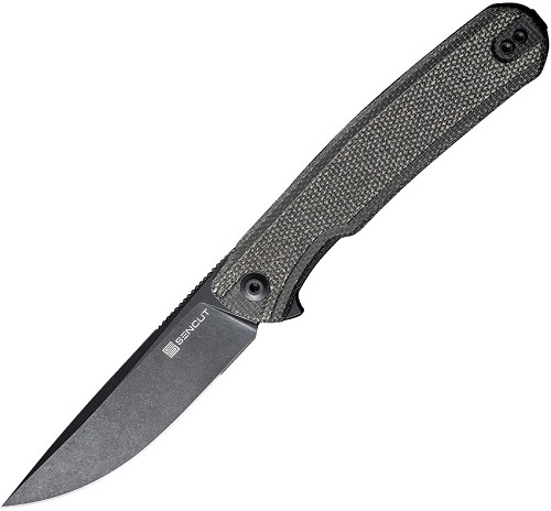 SENCUT Scitus Green Canvas Micarta Pocket Knife - S210423 